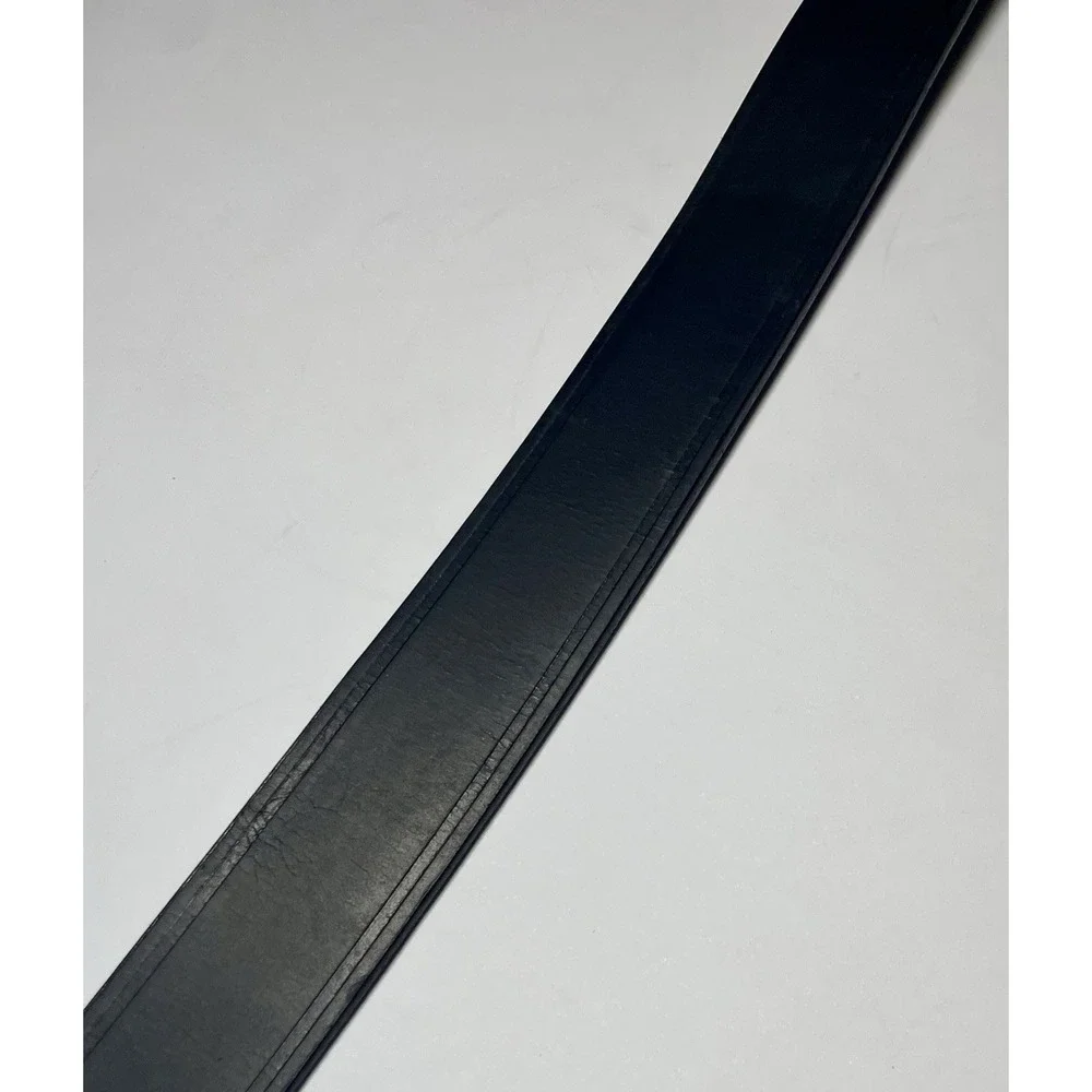 GUESS Black Leather Retro Y2K Men's Belt Made In USA Distressed